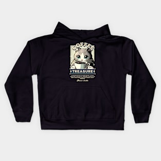 Coffee Is My Treasure Cat Design Kids Hoodie